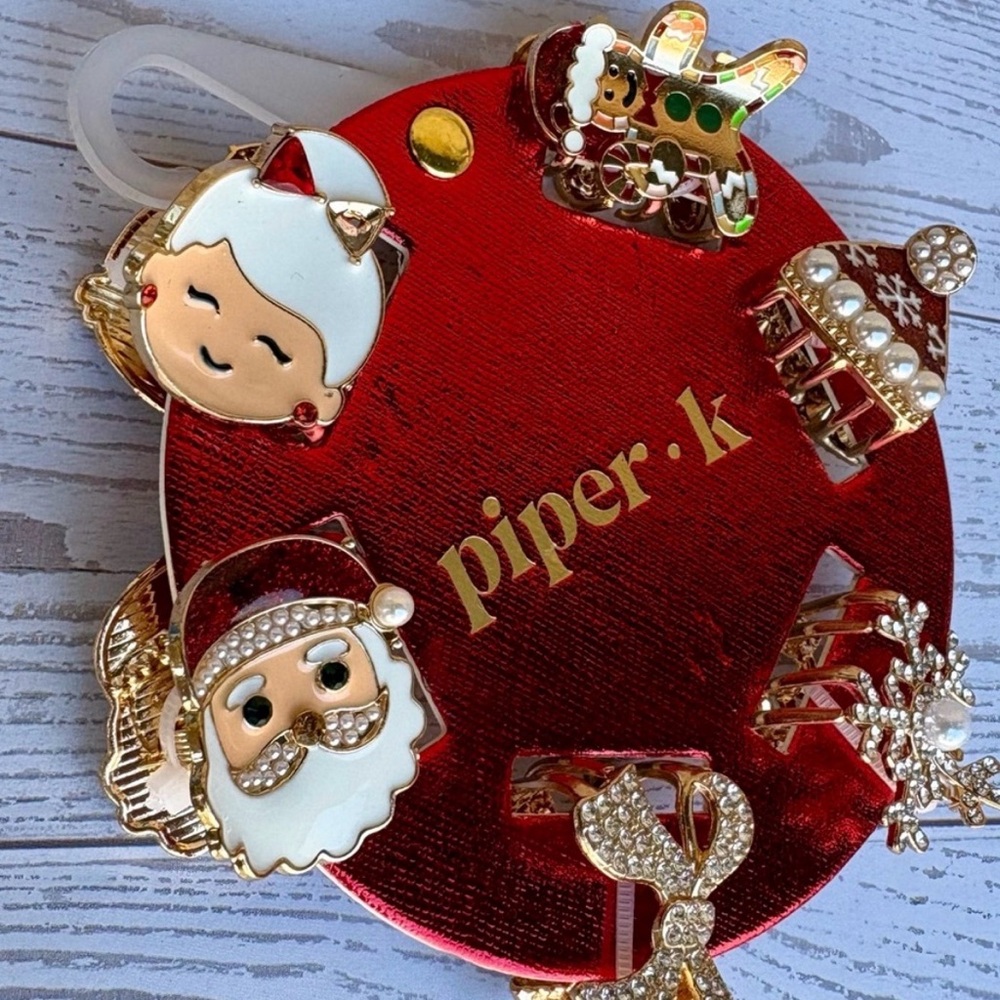 piper.k Red Holiday Hair Clip Set - Festive Christmas Accessories